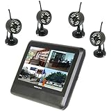 DBPOWER&reg; Wireless 4CH CCTV DVR Day Night Security Camera Surveillance System 4 digital Cameras with 7" TFT LCD DVR