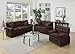 Bobkona Benford 2-Piece Chaise Loveseat Sectional Sofa Collection with Faux Linen, Ash Black