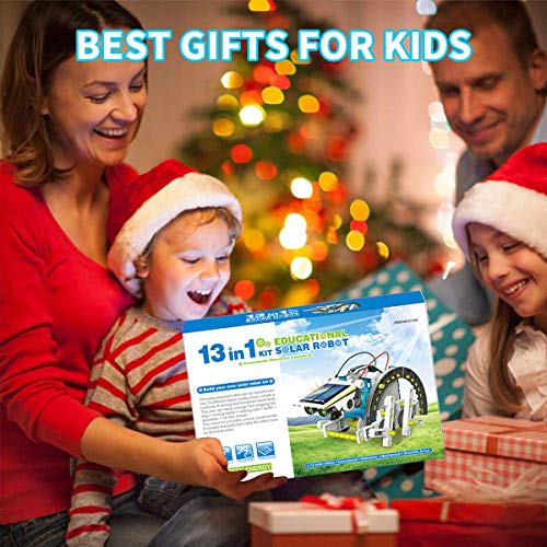 XUNPAS Solar Robot Kit 13-in-1 Science STEM Robot Kit Toys for Kids Aged 8-12 Science Building Set Gifts for Boys Girls Students Teens, Educational DIY Assembly Kit with Solar Powered