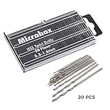 UEB 20x MICROBOX Tiny Micro HSS Twist Drill Bit Set 0.3mm-1.6mm Model Craft w/ Case For Electrical Drill