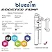 Bluesim Mini Bike Pump with Flexible Hose, Built-in Schrader Presta valve- Black