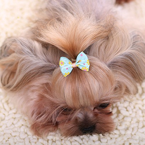 image for YOY 50pcs/25 Pairs Adorable Grosgrain Ribbon Pet Dog Hair Bows with Ru