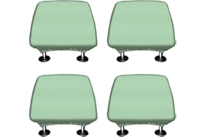 WIRESTER Set of 4 Car Seat Head Rest Cover, Protective Fabric Design Cover Decoration for All Cars - Solid Color, Cute Pattern Design