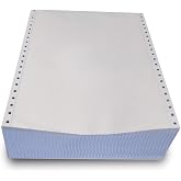 FirstZi Blank 9.5x11 Inches Continuous Feed Computer Paper Fanfold for Dot Matrix Printers, 1000 Count per Box, White 1 Part, Margin Perforated, Perfect for Receipts, Invoices, Bill List