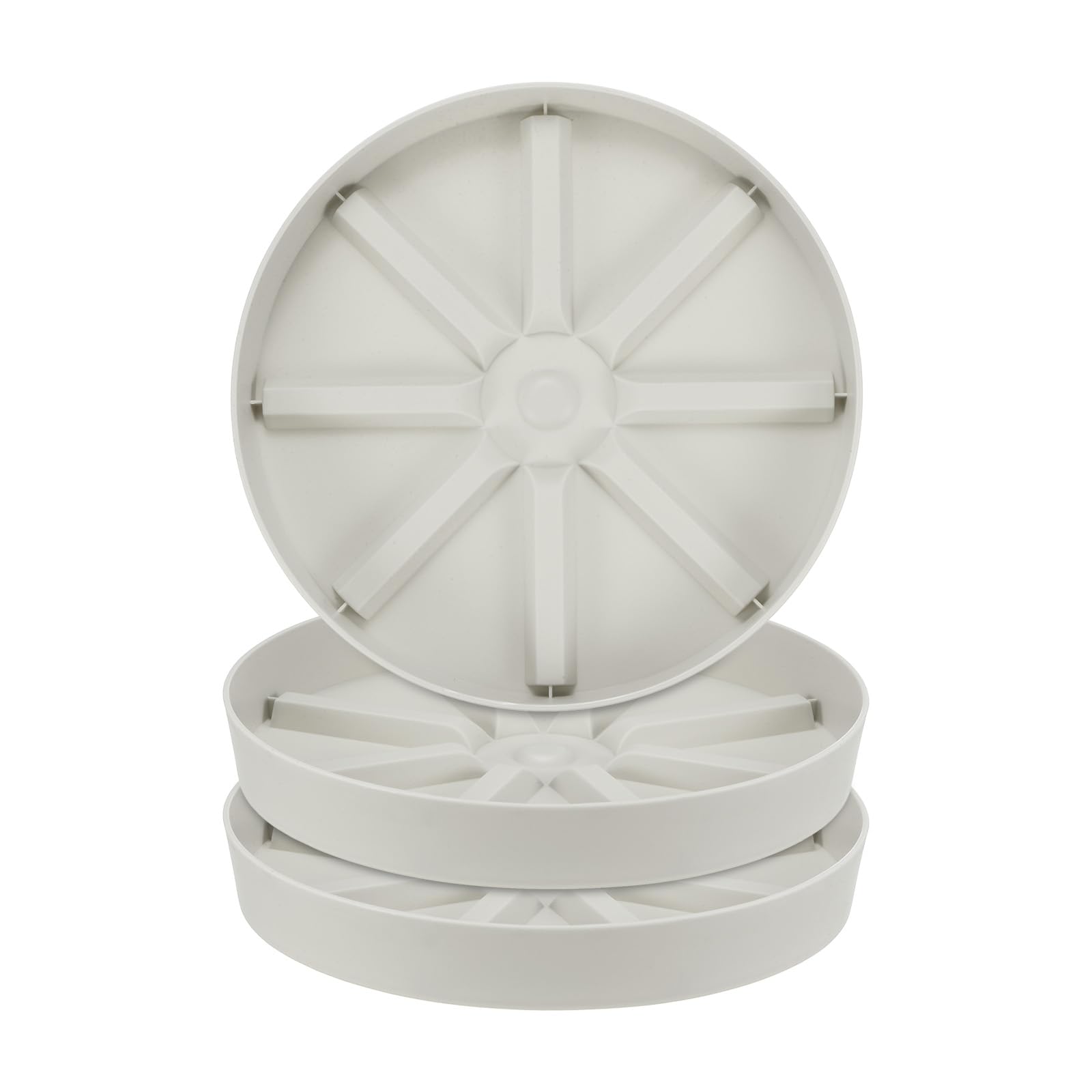 M METERXITY 3-Pack Plant Saucer, 9 Inch Flower Pot Saucers, Thicker Anti-Rot Root Plastic Plant Saucer for Indoor/Outdoor Potted Plant/Plant Water Catcher Tray [Cream]