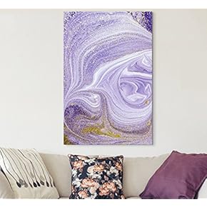 Abstract Purple and Gold Waves