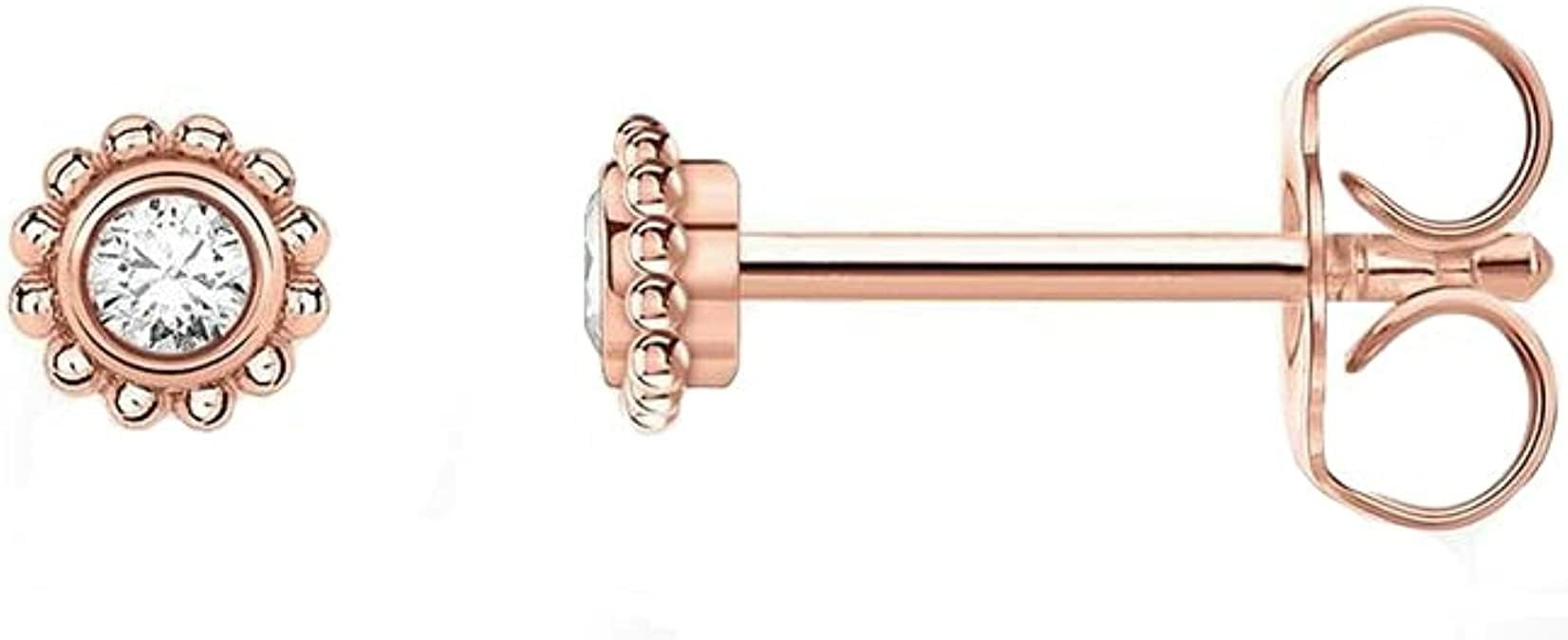THOMAS SABO Women Single ear stud flower white stone rose gold 925 Sterling Silver, 18K Rose Gold Plating H2137-416-14