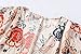 olrain Women's Floral Print Sheer Chiffon 3/4 Bat Sleeve Casual Loose Kimono Cardigan Capes (Small, Red-1)