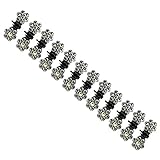12pcs Crystal Rhinestone Assorted Bangs Mini Hair Claw Clip Hair Pin Flower Accessories for Girl Women Baby (White)