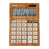KARCE KC-DX640-10, 10-Digits Desktop Calculator, Wood Color