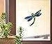 Dragonfly Decal in Stained Glass Style - D3 - See-Through Vinyl Window Decal (5.75