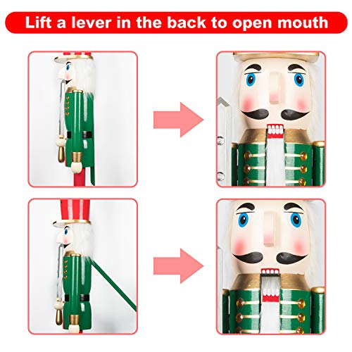 image for KI Store Large Christmas Nutcracker 4-Foot, Soldier Wooden Nutcracker 