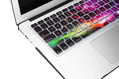 YMIX MacBook Keyboard Cover for 2016 2017 2018 Pro 13 Pro 15 Inch with Touch Bar, Washable Silicone Keyboard Skin for Pro 13 (A1706 A1989) & Pro 15 (A1707 A1990) with Touch Bar - Nebula - Thumbnail 2