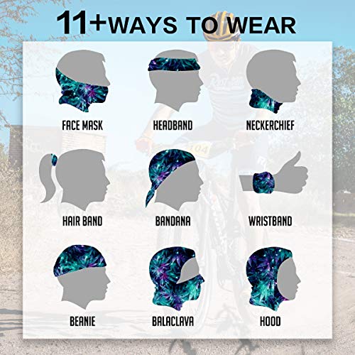AOGE 3 Pack Elastic face mask Bandana with Ear Loops, Summer face Cover Neck Gaiter Scarf, Unisex Balaclava face mask Reusable Washable