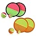 Paddle Toss and Catch Game Set - Self-Stick Disc Paddles and Toss Ball Sport Game - Equally Suitable Game for Kids & Adults, Outdoor or Indoor - Each Set Includes 4 Paddles and 2 Small & 2 Big Balls