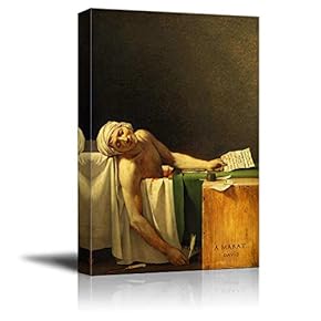 The Death of Marat by Jacques-Louis David - Canvas Print Wall Art Famous Painting Reproduction - 12" x 18"