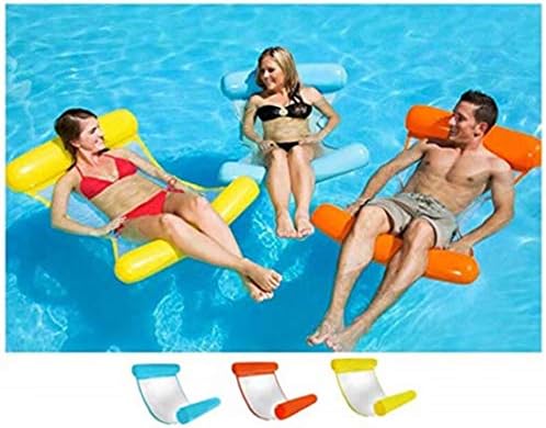 REGOU 4-in-1 Multi-Purpose Inflatable Hammock,Portable Pool Float,Swimming Pools Lounger,Floating Chair,Water Sofa Double backrest Floating Row Water Upstream Reclining Chair Random Color 1PC