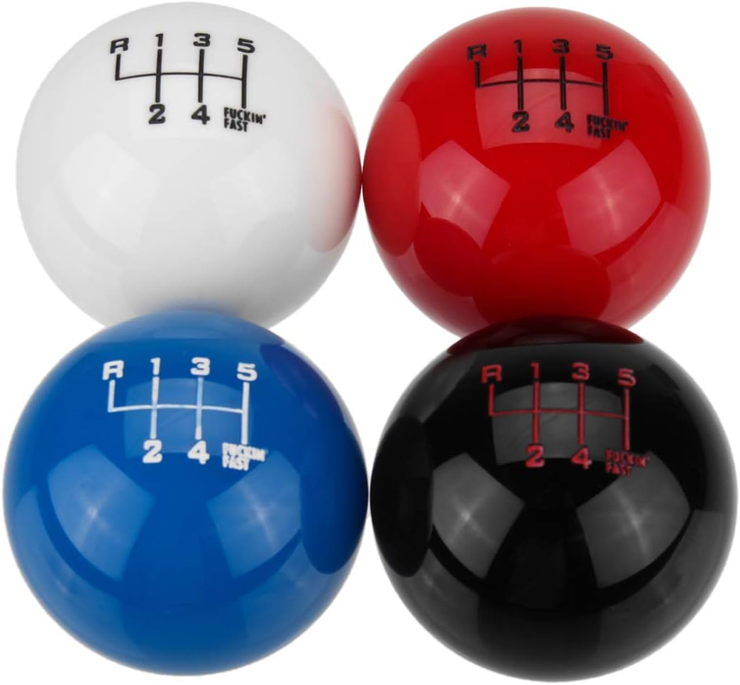 AAlamor Universal 6 Speed Round Ball Gear Shift Knob Short Throw Shifter Lever - Blue