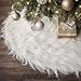Ivenf Christmas Tree Skirt, 48 inches Large Snow White Luxury Thick Plush Faux Fur Skirt, Rustic Xmas Tree Holiday Decorations…