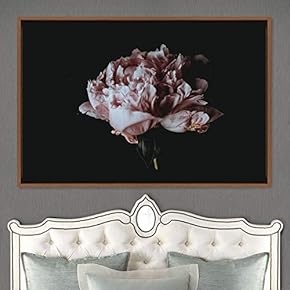 signwin Framed Canvas Wall Art Pink Flower Portrait...