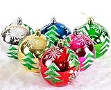 60mm Shatterproof Christmas Trees Pendant Trees Christmas Ball Ornament Set 6 Pieces