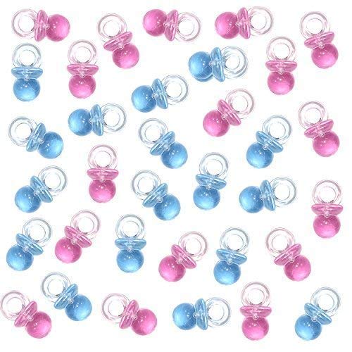 Robelli Baby Shower Party Decoration Charms/Favours - Blue/Pink sets For Boys Or Girls (18 x Pink + 18 x Blue Mini Dummies)