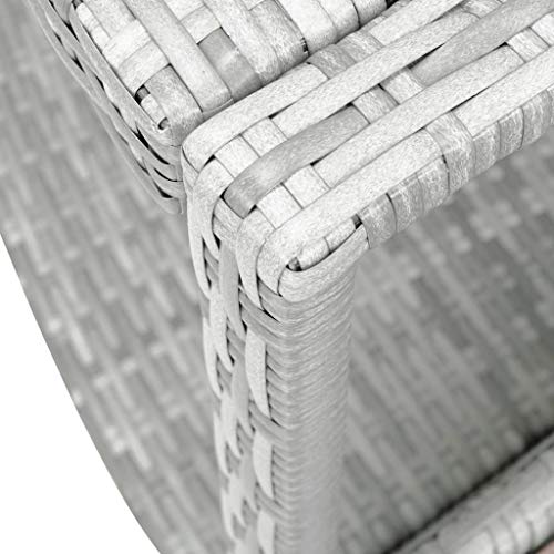 vidaXL Whirlpool Umrandung mit Stauraum Poolumrandung Poolverkleidung für Spa Hellgrau Poly Rattan Stahlrahmen… – Bild 8