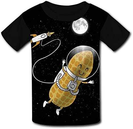 Astronut T-Shirt Short Sleeve Kids Tee Shirt Black Fashion 2018 for Girls Boys Black