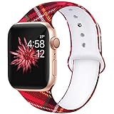 Kaome Floral Bands Compatible with App le Watch Band 38mm 40mm, Soft Silicone Fadeless Pattern Printed Replacement Strap Bands for Women, Compatible with iWatch Series 5/4/3/2/1, S/M