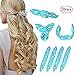 Foam Hair Curlers, Pillow Cloth Hair Rollers,No Heat Sleeping Soft Sponge Rollers for Long, Short, Thick & Thin Hair Spiral Curls Hair Styling Rollers (Blue)