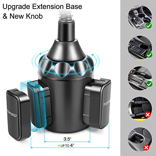TOPGO Cup Holder Phone Mount, [Secure & Stable] Cup Holder Phone Holder