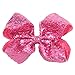 CÉLLOT Oversize Bows for Girls,Glitter Sparkle Flip Sequins 8 inch Big Hair Bows Alligator Clips for Baby Girls Toddlers Kids and Teens,Pack of 12