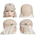 Morvally 24 inches Long Straight Lace Front Wigs 1001# Platinum White Natural Heat Resistant Synthetic Hair Free Part Half Hand Tied Glueless Wig for Cosplay Daily Wear