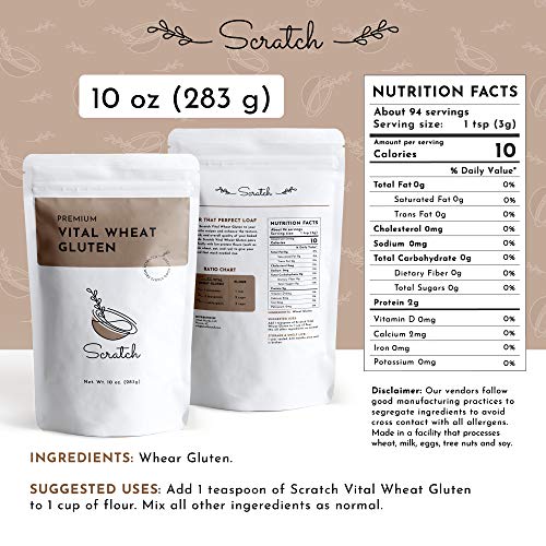 Scratch Premium Vital Wheat Gluten Seitan Flour, High Protein, Low