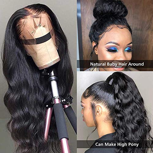Lace-Front-Wigs-Human-Hair-Brazlian-Body-Wave-Wigs-for-Black-Women-150-Denisty-Virgin-Human-Hair-Wigs-Pre-Plucked-Hairline-with-Baby-Hair-Natural-Color-12-Inch