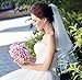 POP DESIGNER Two Tier Satin Veil with Ribbon Trim and Blusher Bridal Veil Ivory Elbow 204 (Ivory)