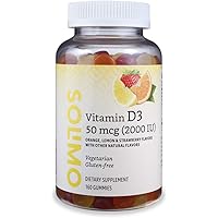 Amazon Brand - Solimo Vitamin D3 2000 IU, 160 Gummies (2 Gummies per Serving)