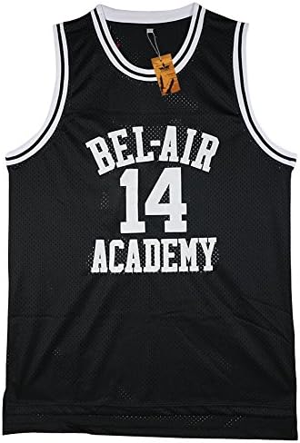 VTURE Basketball T-shirts Will Smith #14 Bel Air Academy Basketball Jerseys (Medium)
