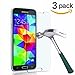 TANTEK [3-Pack Screen Protector for Samsung Galaxy S5,Tempered Glass Film,Ultra Clear,Anti Scratch,Bubble Free,Case Friendly