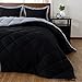 downluxe Twin Comforter Set - Black and Grey Twin Comforter, Soft Bedding Sets for All Seasons -2 Pieces - 1 Comforter (66