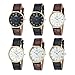 Navion Mens Unique Roman Numeral Fashion Design Quartz Analog Leather Strap Wholesales Watch 6 Pack Mix Color