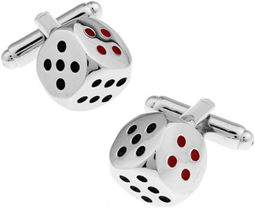 Silver Coloured Dice Cufflinks