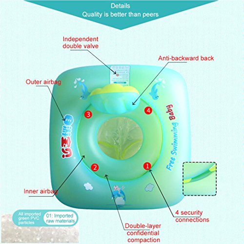 Boofab Baby Inflatable Swimming Float Ring Children Waist Float Ring Inflatable Floats Pool Toys Swimming Pool Accessories (L)