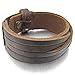 INBLUE Men's Wide Alloy Genuine Leather Bracelet Bangle Cuff Brown Wrap Adjustable