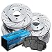 PowerSport Front Rear Brakes and Rotors Kit |Front Rear Brake Pads| Brake Rotors and Pads| Ceramic Brake Pads and Rotors |fits 2004-2008 Acura TL