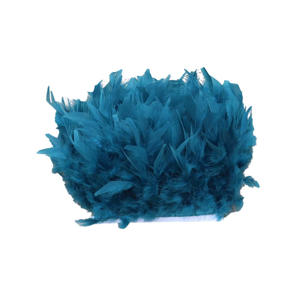 Selene 43 Colours 2 Meters Quality Natural Feather Trimming Fringe for Millinery Craft Dress Making (#38-Navy)