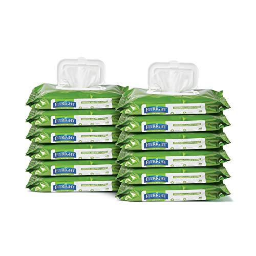 FitRight Aloe Personal Cleansing Cloth Wipes, Scented, 576 Count, 8 x