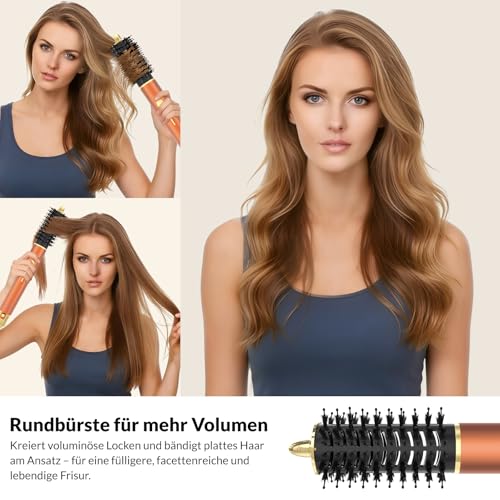 7-in-1 Hair Styler Set, Hair Styler - Airstyler, Car Wrap Curling Iron and Blow Dryer Brush Set, High Speed Ion Hair Dryer, Hair Styler for Quick Drying, for Styling, Volumising, Curling and