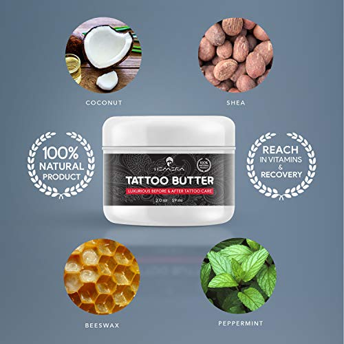 Tattoo Butter for Before, During, and After the Tattoo Process, 2 fl