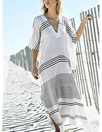 Vestido de playa para dama, de algodón, casual, suelto, para verano